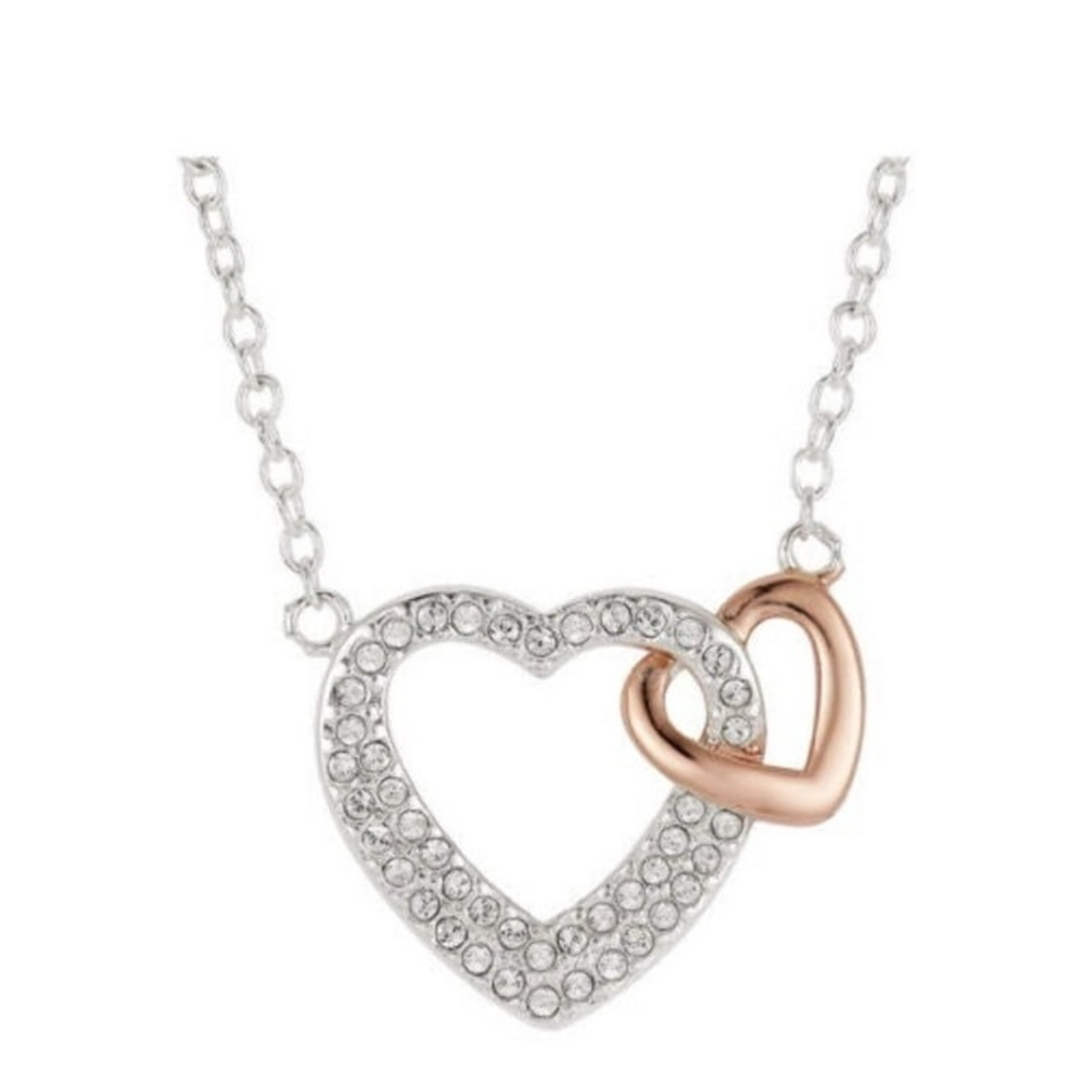 Elegant Silver and Gold Heart Necklace